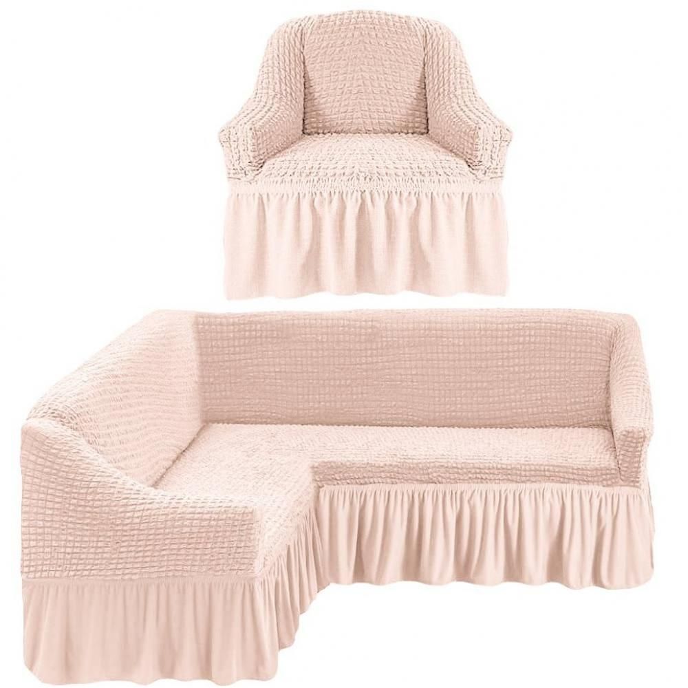 Еврочехол на угловой диван с креслом