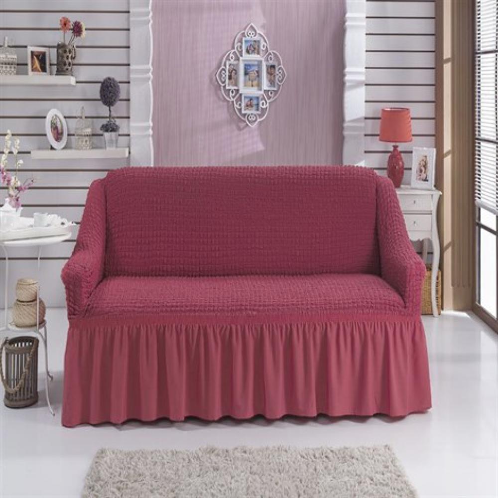 фото чехол на двухместный диван с/о - темно-розовый