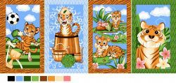 фото вафельное полотенце "тигры летом 1"