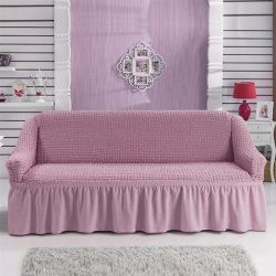 фото чехол на трехместный диван с/о - розовый