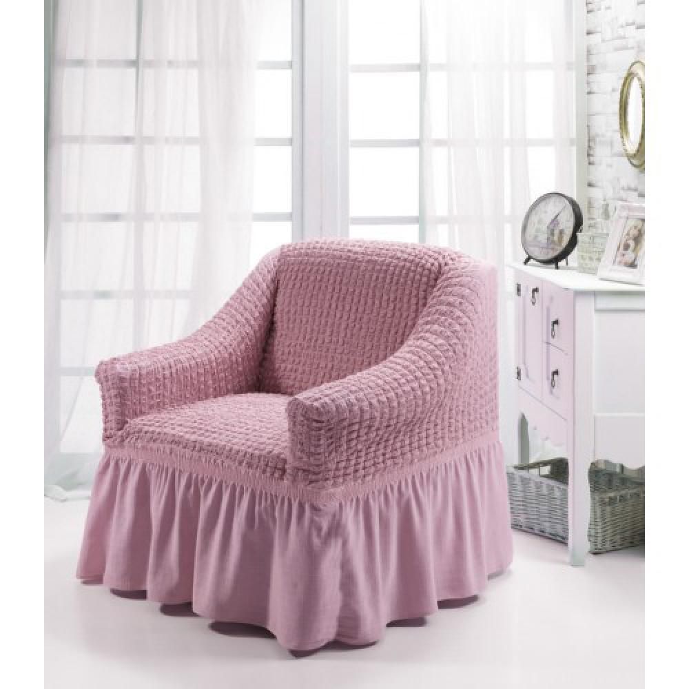 фото чехол на два кресла с/о - пыльно-розовый