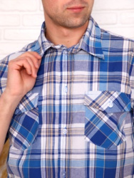 фото мужская рубашка (шотландка) короткий рукав